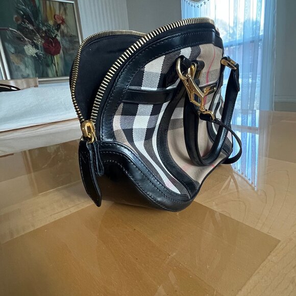 Burberry Banner Handbag/Tote Medium Tan Canvas/Leather - Picture 5 of 11